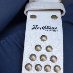 Levi's Strauss Signature Belt White With Studs